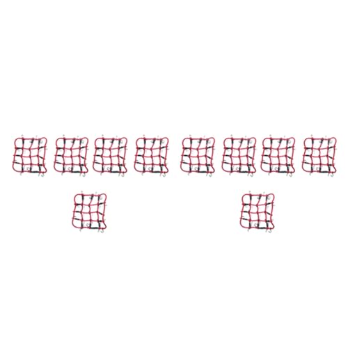 Feeuid 10X RC Auto Teile Zubehör Elastisches Gepäck Netz für 1/12 MN D90 D99 MN99S, Rot von Feeuid