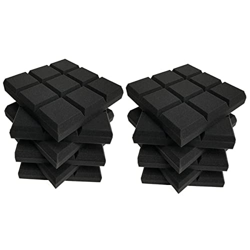 Feeuid 12 Stück 30 x 30 x 5 cm, Fliesen mit 9 abgeschrägten Blöcken, schallabsorbierende Keile aus Feeuid 12 Stück 30 x 30 x 5 cm, Fliesen mit 9 abgeschrägten Blöcken, schallabsorbierende Keile aus von Feeuid