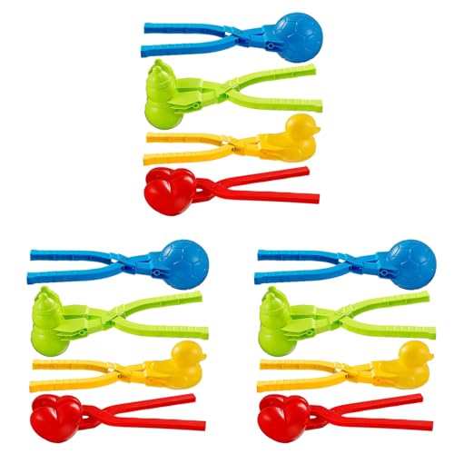 Feeuid 12 Stück Schneeball Maker Spielzeug Schnee Spielzeug Kit Schneeball Maker Clip Sphärische Ente Schneemann Schneeball Maker Schnee Ball Clip von Feeuid