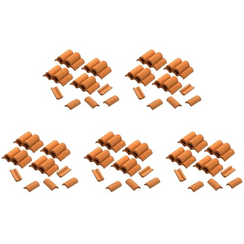 Feeuid 125 Pcs Mini Red Dachziegel Konstruktionsmodell Set Fliesen im Miniatur Figuren Landschaftsbau DIY Gartenzubehör B von Feeuid