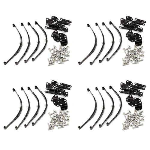 Feeuid 16 Stücke 1/10 Blatt Federn Set HighLift Chassis für 1/10 D90 RC Crawler Auto Teile Schwarz von Feeuid
