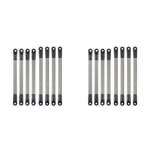 Feeuid 16Pcs Metallverbindungsstange Zugstange Radstand für 1/10 RC Crawler Auto Axial SCX10 90027 D90 D110 CC01 MST von Feeuid