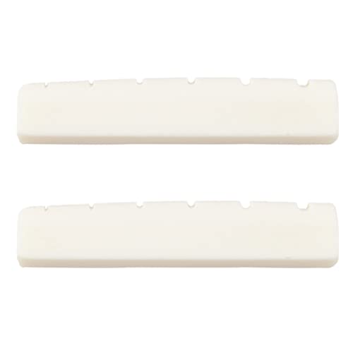 Feeuid 2 x Gitarre Bridge Elfenbein Bone Nuss akustische Brücke Saddle von Feeuid