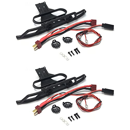 Feeuid 2 x Stoßstange vorne mit LED-Licht für 144001 144010 124016 124017 124018 124019 RC Auto Upgrades Dekorationsteile von Feeuid