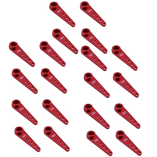 Feeuid 20 Stuecke 37 mm 25 T Metall VerläNgerung Lenkung Servo Arm Horn für RC Auto Raupen Teile, Rot von Feeuid