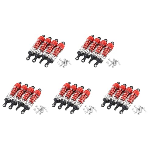 Feeuid 20 Teiliges Metall Stoß DäMpfer Klappen ZubehöR Passend für 144001 1/14 4WD RC Drift Renn Wagen Teile, Rot von Feeuid