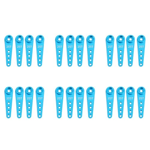 Feeuid 24 Stück 37 mm 25T Metallverlängerung Servo Lenkarm für RC-Autoteilen, Blau von Feeuid
