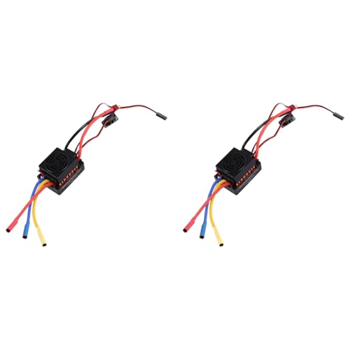 Feeuid 2X Bürstenloser Motor 60A Wasserdichter ESC Elektrischer Geschwindigkeit Regler für 1/10 1/12 1/16 RC Auto Teile Zubehör Teile von Feeuid