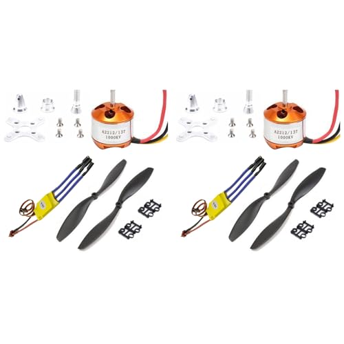 Feeuid 2X RC 2212 1000KV BüRstenloser Motor + 30A ESC Elektrischer Geschwindigkeitsregler + 1045 Propeller-Kit für RC Multicopter Quadcopter von Feeuid