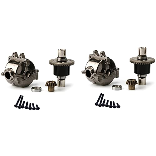 Feeuid 2X RC Auto Upgrade Teil Aluminiumlegierung Getriebegehäuse mit Metallgetriebe Differential A949-12 für Modelle Im MaßStab 1:18 A959 A969 A979 Ferngesteuerte Autos, Schwarz von Feeuid