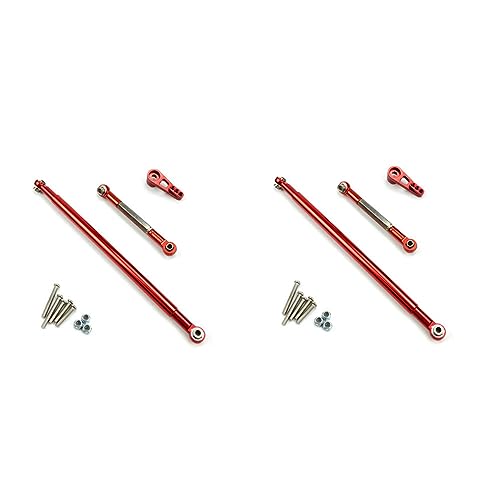 Feeuid 2X für MN86S MN86 MN86KS MN86K MN G500 Upgrade Teile Metall Lenkung Ziehen Stange Servo Verbindung Stange 1/12 RC, Rot von Feeuid