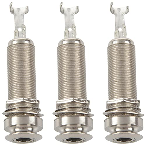 Feeuid 30 Stück Gitarre Pickup Endpin Ausgang Jack Nickel Gurt Schloss Chrom von Feeuid