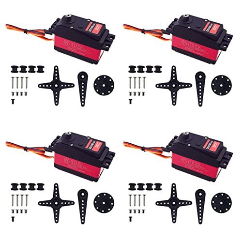 Feeuid 4 Stück DS5160 60 kg 8,4 V Digitaler Servo Wasserdicht Hochspannung für 1:5 RC Car SAVOX-0236 XL 5T Robot Arm 180 Servo von Feeuid