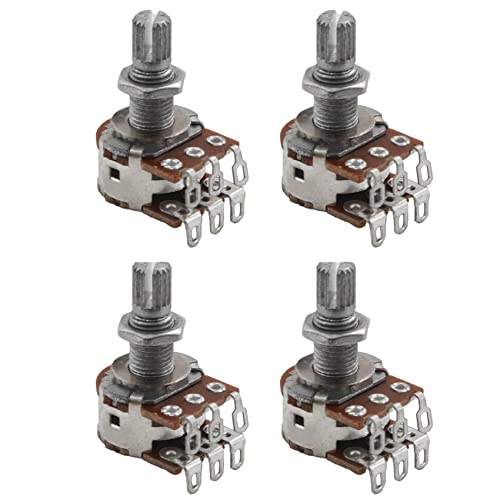 Feeuid 4 Stück MN500K Potentiometer ein doppelter Mix für Potentiometer (Pot) Schalter zur Steuerung von Ton Lautstärke Bass Gitarre von Feeuid