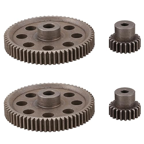 Feeuid 4 Stücke (21 T + 64 T) 11184 & 11181 Differential Metall Haupt Zahnrad 64 T Motor Zahnrad 21 T von Feeuid