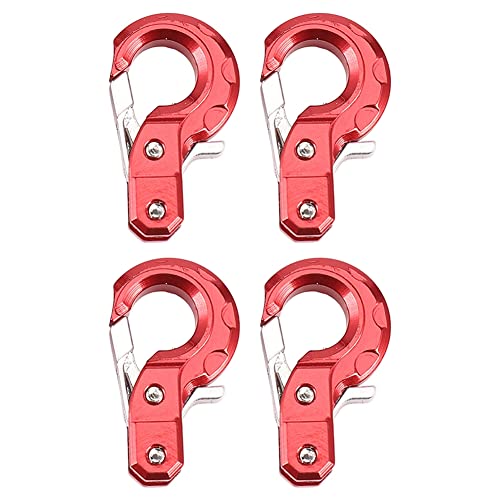 Feeuid 4 x RC Kettenblätter mit Haken für Anhänger für 1/10 Axial SCX10 90046 CC01 D90 D110 TRX4, Rot von Feeuid