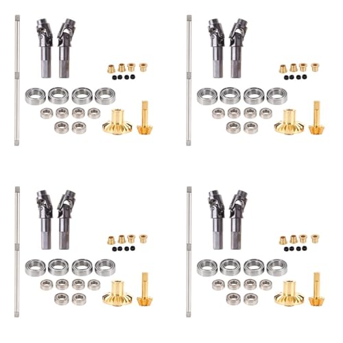 Feeuid 4X für B-1 B-14 B-24 B24 C14 C-14 1/16 Rc Auto Upgrade Metall Antriebswelle Zahn Rad Brücke Vorder Achse Voll Metall Kit von Feeuid