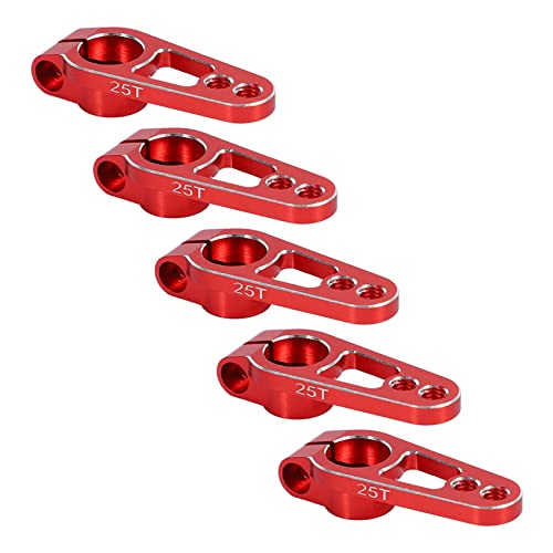 Feeuid 5 Stuecke Aluminium Legierung 25 T 31 mm Lenkung Servo Arm Horn für RC Auto Crawler Teile, Rot von Feeuid