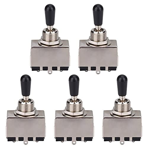 Feeuid 5 x 3-Wege-Kippschalter für Gitarre, 3-Wege-Schalter aus Metall Feeuid 5 x 3-Wege-Kippschalter für Gitarre, 3-Wege-Schalter aus Metall von Feeuid