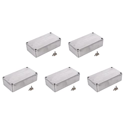 Feeuid 5 x Aluminium-Druckguss-Elektronikbox Projekt-Instrument wasserdichter Zaun-Gehäuse, Standard 1590B 112 x 60 x 31 mm von Feeuid