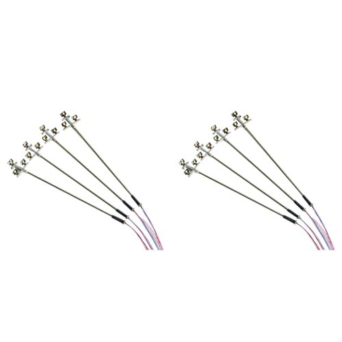 Feeuid 8-Teiliges 3-V-LED-Miniaturlampen-Set, Straßenlaternenmodell für Ho-Zug, Eisenbahn, Sandtisch, Gebäudebeleuchtung, Szene-Set von Feeuid