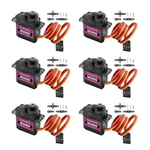 Feeuid Micro-Type Servomotor-Set 6 Stück Micro-Type Servomotor mit Metallgetriebe für Helikopter/Auto/Boot RC Feeuid Micro-Type Servomotor-Set 6 Stück Micro-Type Servomotor mit Metallgetriebe für Helikopter/Auto/Boot RC von Feeuid