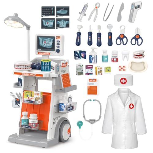 Medizinisches Spielzeug Set Kinder,32 teiliges Doktor Spielzeug mit Medizinischer Wagen Sound und Lichtfunktionen, Zahnarzt Spielzeu, Thermometer, Stethoskop,Geschenk für Jungen und Mädchen Medizinisches Spielzeug Set Kinder,32 teiliges Doktor Spielzeug mit Medizinischer Wagen Sound und Lichtfunktionen, Zahnarzt Spielzeu, Thermometer, Stethoskop,Geschenk für Jungen und Mädchen von Fegalop