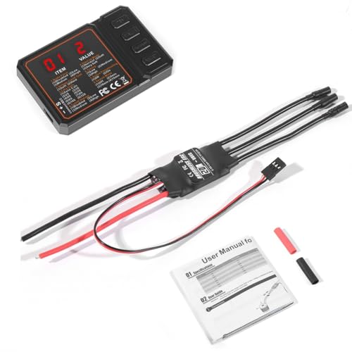 Fegtrtyoa 20A Brushless-Regler 2-3S Lipo Unterstützung BEC-Ausgang mit Programmierkarte für RC-Auto Boot Flugzeug DIY Teile von Fegtrtyoa