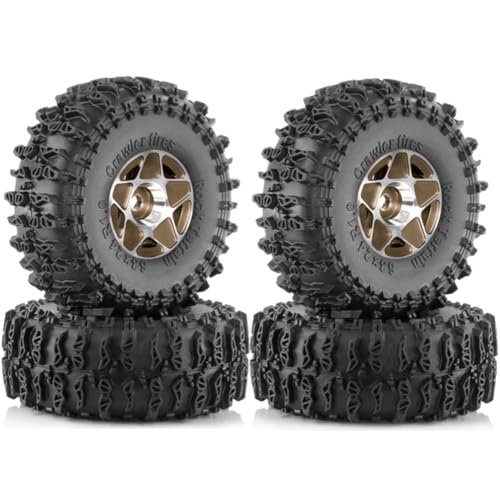 Fegtrtyoa 4 Stück 63 mm 1,0 Metall-Beadlock-Radreifensatz für 1/18 1/24 RC Crawler Car TRX4M SCX24 AX24 FCX24 Upgrade-Teile, von Fegtrtyoa