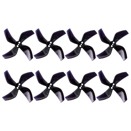 Fegtrtyoa 8er-Pack D51 2020 4-Blatt Propeller 2x2x4 2 1,5mm PC Propeller für RC FPV Racing Freestyle OddityRC Tinywhoop Drone A von Fegtrtyoa