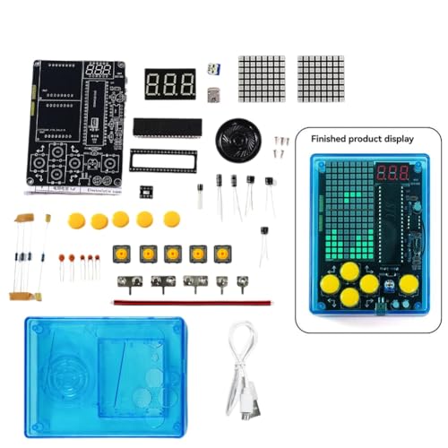 Fegtrtyoa DIY Pixel-Spielkit Mini-Pixel-Spielkonsole mit Sprach-Elektronik DIY-Lötprojekt Übungs- Lernset B von Fegtrtyoa