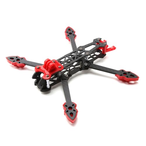 Fegtrtyoa Mark4 225mm Drohnenrahmen Drohne FPV Kohlefaser Langstreckenflugrahmen Kohlefaser Langstreckenflugrahmen RC Drohnen Modifikationszubehör Rot von Fegtrtyoa