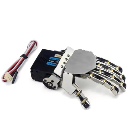 Fegtrtyoa Mini-Roboterhand, Fünf Finger, Metallmanipulatorarm, Linke Hand für Humanoiden Roboter, DIY-Kit von Fegtrtyoa