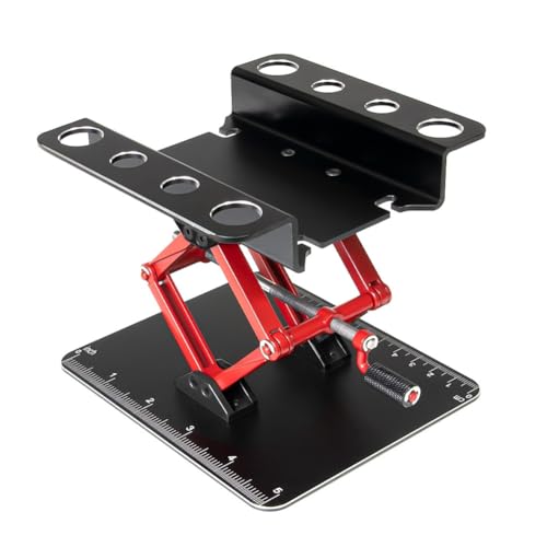 Fegtrtyoa RC Auto Reparatur Arbeitsstand Höhenverstellbare Montageplattform Metall RC Auto Reparatur Arbeitsstand Schwarz von Fegtrtyoa