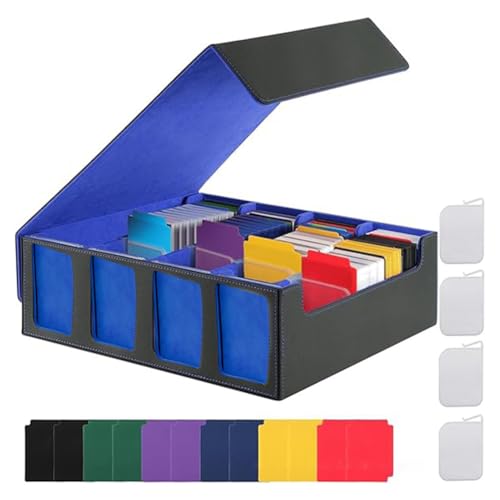 Fegtrtyoa Trading-Card-Aufbewahrungsbox Kartendeck-Hülle Magnetische Kartenbox Schwarz+Blau von Fegtrtyoa