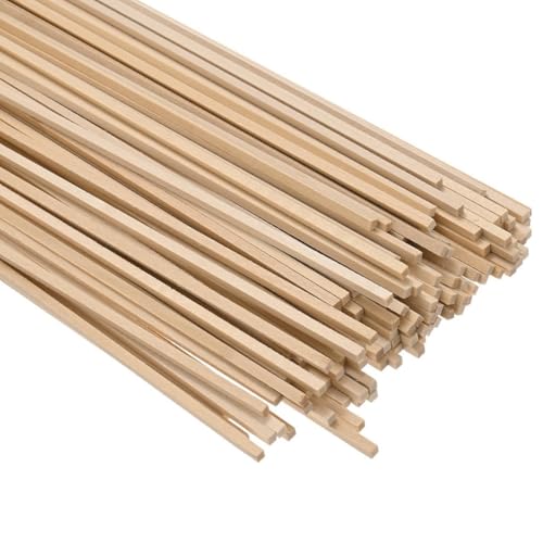 Fegtrtyoa Vierkantdübelstangen Aus, 1/8 X 12 Unbehandelte Vierkantdübelstangen Aus, Vierkantdübelstangen Aus Hartholz, 50er-Packung von Fegtrtyoa