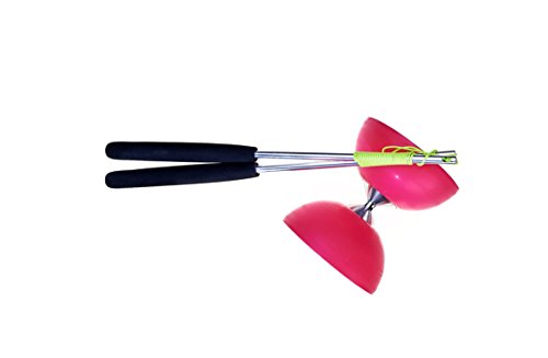 EUREKA 515708 Acrobat 105 Gummi Diabolo mit Aluminium-Handstäben, Rose von Fehn