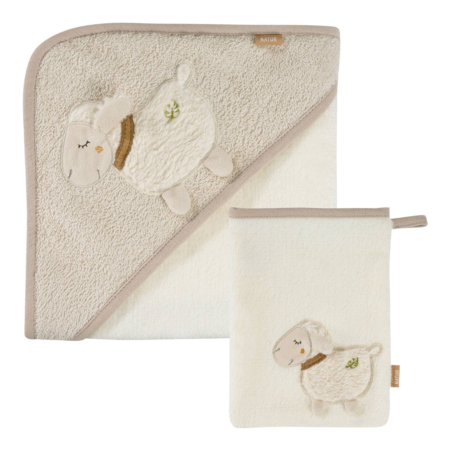 Fehn 2-tlg. Bade-Set Kapuzenbadetuch & Waschlappen fehnNATUR beige Fehn 2-tlg. Bade-Set Kapuzenbadetuch & Waschlappen fehnNATUR beige von Fehn