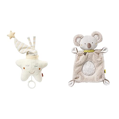 Fehn Spieluhr Baby Einschlafhilfe Stern - Spieluhr mit herausnehmbarem Spielwerk zum Aufhängen & Schmusetuch Baby Schnuffeltuch mit Koala Köpfchen - Kuscheltuch für Neugeborene von Fehn