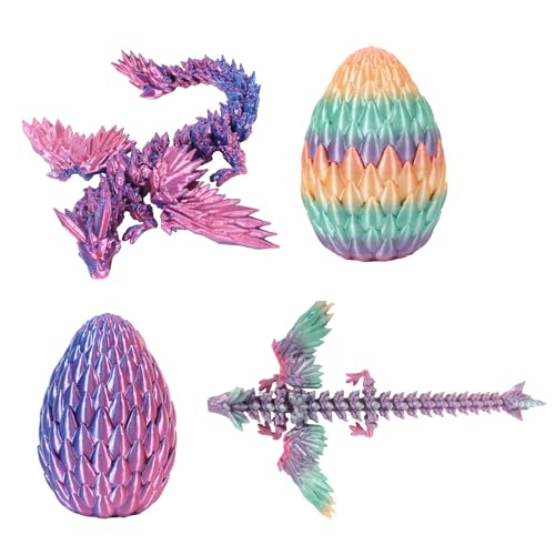Fehodun 3D Gedruckte Drache mit Flügeln Artikuliert 8.5CM 3D Printed Drachen Dragon Egg Realistische Slithering Design Leuchtende Tier für Schreibtisch Dekoration Fehodun 3D Gedruckte Drache mit Flügeln Artikuliert 8.5CM 3D Printed Drachen Dragon Egg Realistische Slithering Design Leuchtende Tier für Schreibtisch Dekoration von Fehodun
