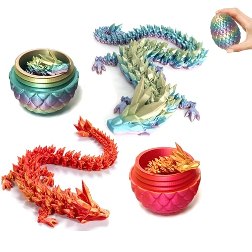Fehodun 3D Gedruckte Drachen Artikuliert Flexible 3D Gedruckt Drachen Realistische Slithering Design Leuchtende Tier für Schreibtisch Dekoration von Fehodun