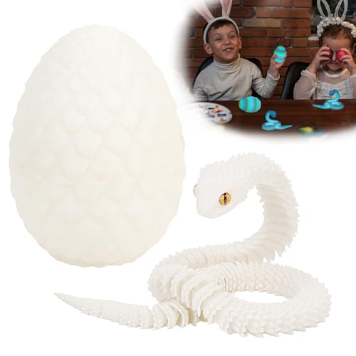 Fehodun 3D Gedruckt Drachenei Schlange drachenei 3D Drache Schlange Spielzeug Slithering Design Tier für Schreibtisch Dekoration von Fehodun
