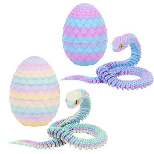 Fehodun 3D Gedruckt Schlange Artikuliert Flexible Schlange Realistische Slithering Design Leuchtende Tier für Schreibtisch Dekoration von Fehodun