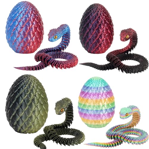 Fehodun 3D Gedruckt Schlange Artikuliert Flexible Schlange Realistische Slithering Design Leuchtende Tier für Schreibtisch Dekoration von Fehodun