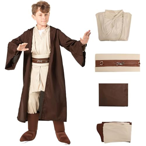 Fehodun 4pcs Jedi Kostüm Kinder Kapuzen Roben Outfit mit Kapuzenmantel Uniformhosen GüRtel Karneval Kapuzen Roben Halloween Cosplay Kostüm Fehodun 4pcs Jedi Kostüm Kinder Kapuzen Roben Outfit mit Kapuzenmantel Uniformhosen GüRtel Karneval Kapuzen Roben Halloween Cosplay Kostüm von Fehodun