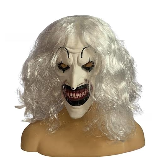 Fehodun Art the Clown Maske - Terrifier Killer Clown, Scary Halloween Joker, Creepy Cosplay Kostüm, Horror Blutige Requisiten für Erwachsene von Fehodun