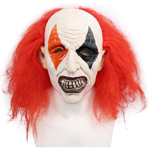 Fehodun Clown Maske Terrifier Clown Maske Scary Halloween Creepy Cosplay Kostüm Maske Horror Blutige Requisiten für Erwachsene (BZT) von Fehodun