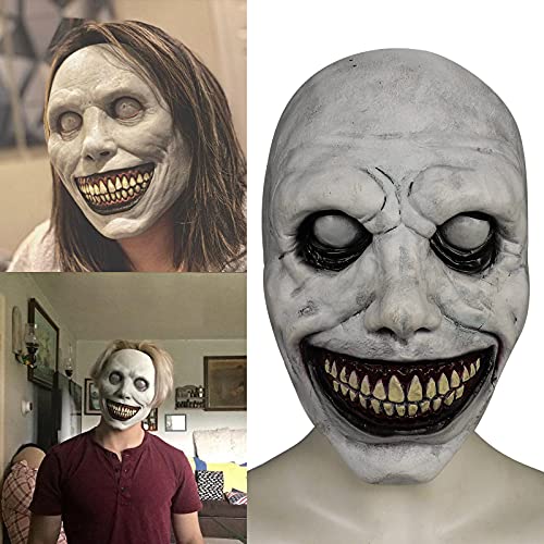 Fehodun Erwachsene Smiling Demon Maske - Gruselige Teufels Realistische Horror Zombie Halloween Lächelnde Clown Maske von Fehodun