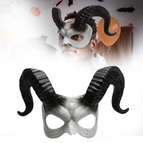 Fehodun Erwachsene Ziege Maske - Halloween Ochse Widder Hörner, Gruseliges Schaf Schädel Halbgesicht, Teufel Antilope Cosplay Kostüm Requisiten Tier Maskerade Fehodun Erwachsene Ziege Maske - Halloween Ochse Widder Hörner, Gruseliges Schaf Schädel Halbgesicht, Teufel Antilope Cosplay Kostüm Requisiten Tier Maskerade von Fehodun