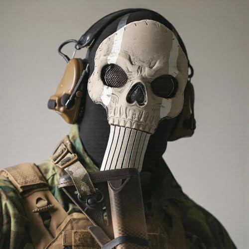 Fehodun Ghost maske sturmmaske Call of Duty Gesichts Maske Grusel Schädel Vollgesichts Halloween Erwachsene COD Cosplay Kostüm Maske Sport Skimaske von Fehodun